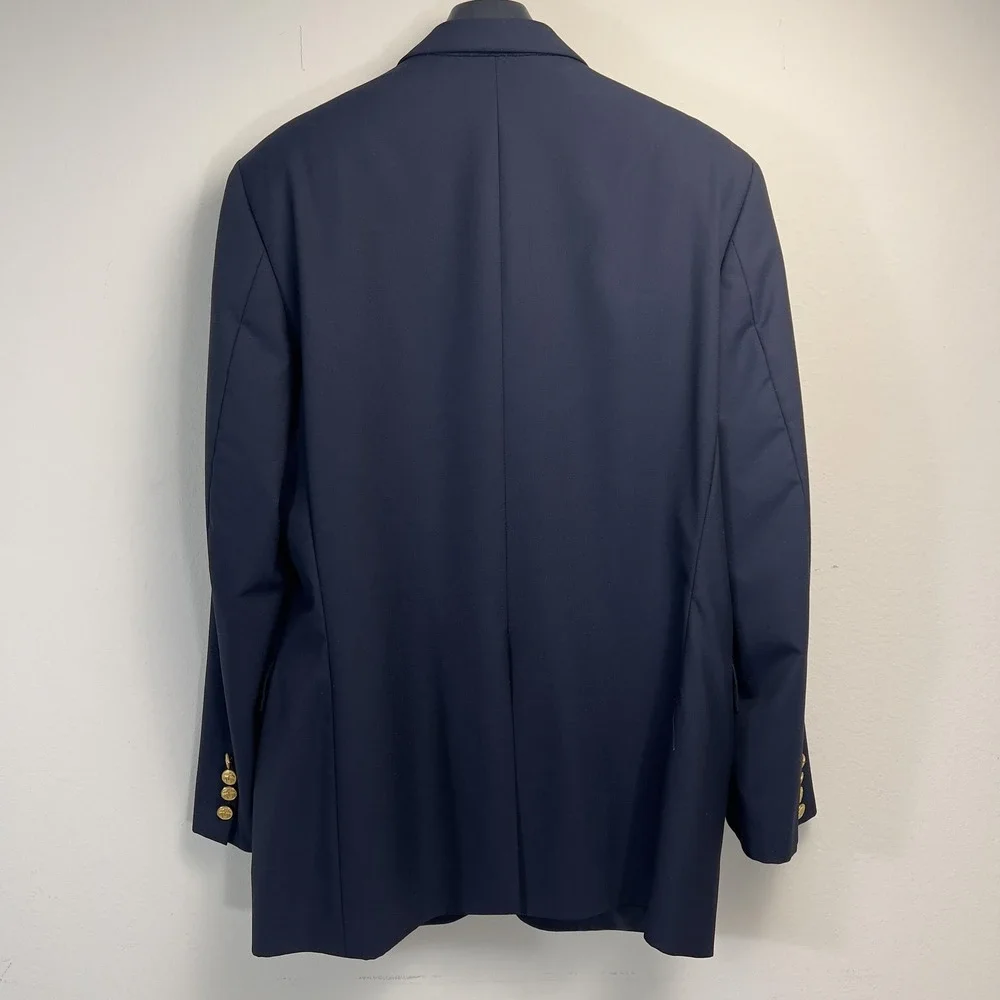 Loro Piana Blazer Mens 40 Navy Blue Wool Gold Button Brooksease Brooks Brothers